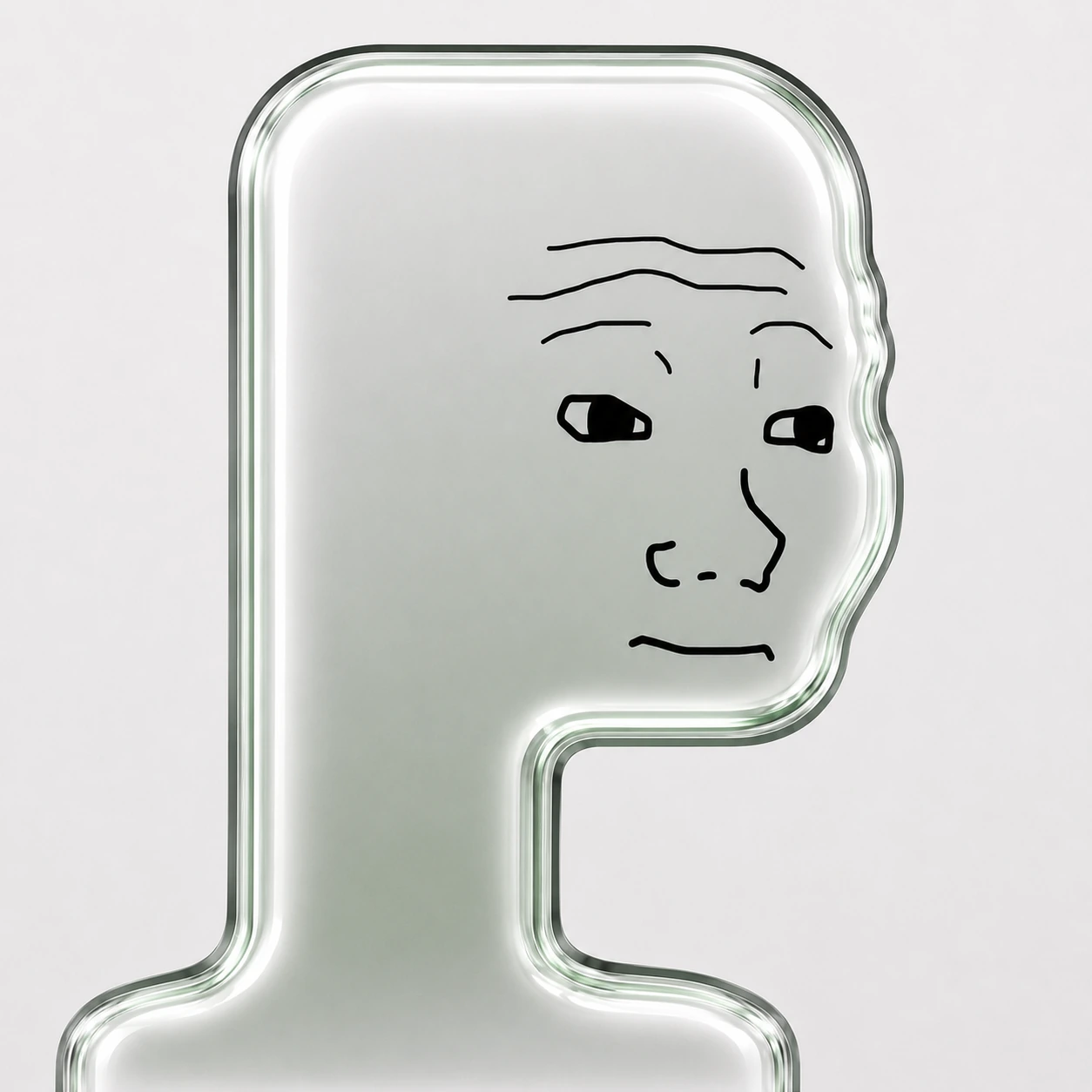 Pons Wojak glass character
